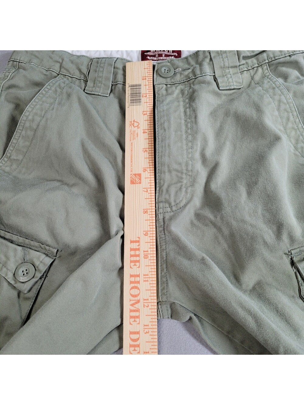Matchstick Cargo Pants Mens 32x30 Khaki Canvas Straight Leg Pockets Utility - Picture 4 of 9